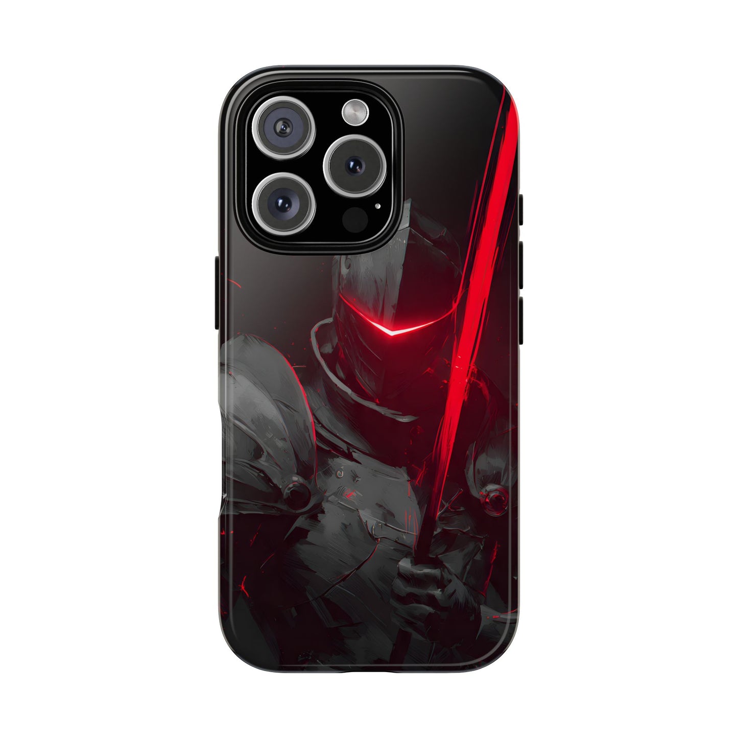 Dark Knight Red Sword Phone Case — Armor-Inspired Protective iPhone Cover