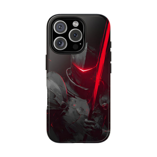 Dark Knight Red Sword Phone Case — Armor-Inspired Protective iPhone Cover