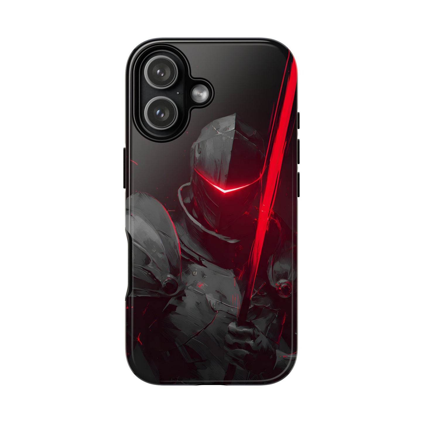 Dark Knight Red Sword Phone Case — Armor-Inspired Protective iPhone Cover
