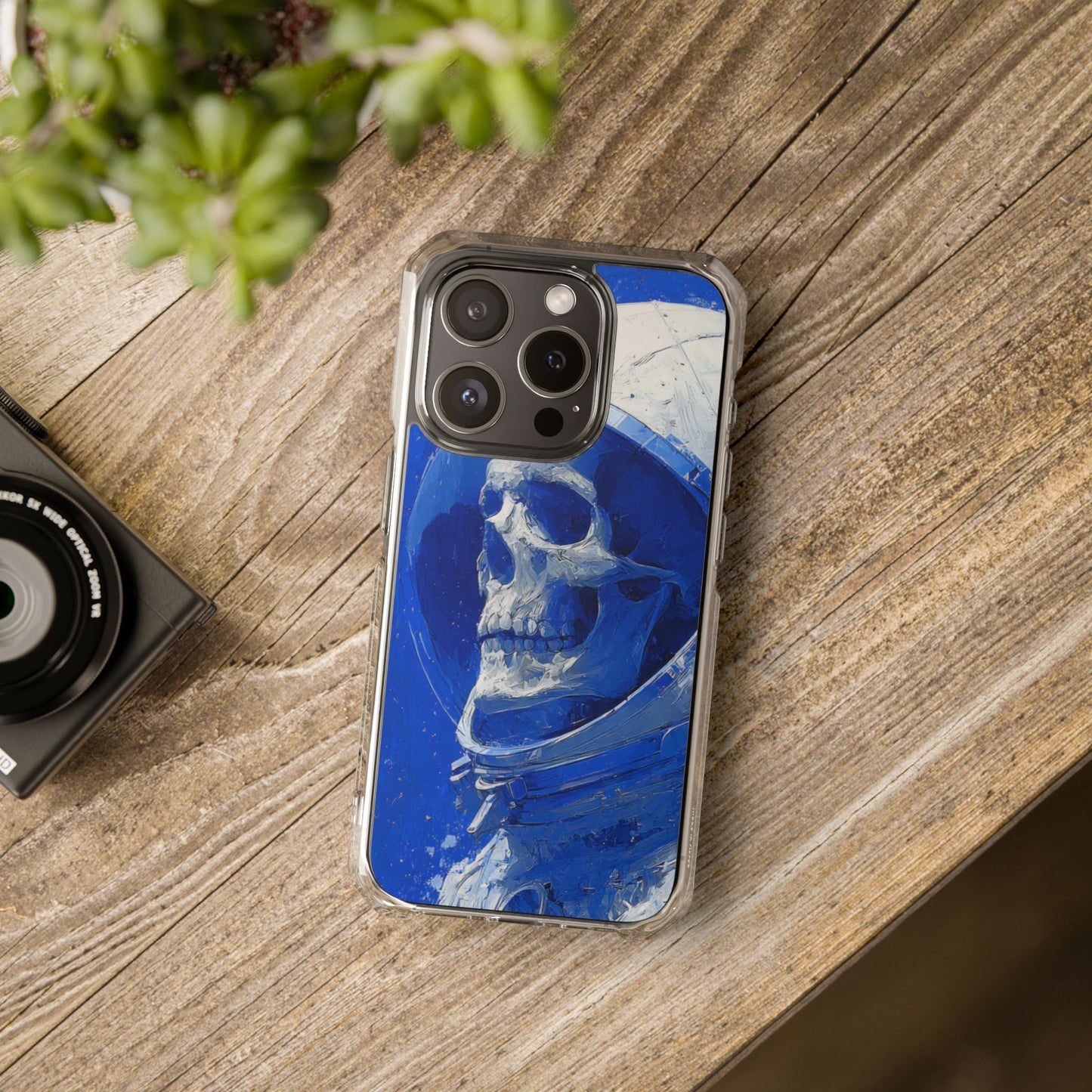 Blue Astronaut Skull | Clear Magnetic