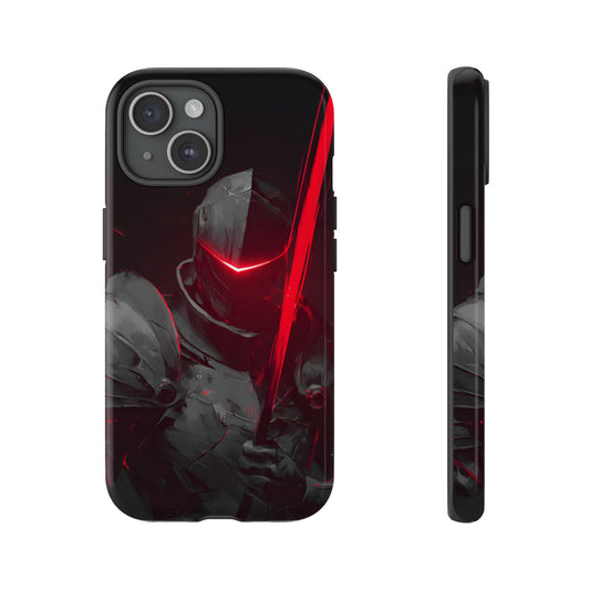 Dark Knight Red Sword Phone Case — Armor-Inspired Protective iPhone Cover
